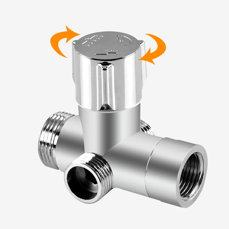 1Pc Bright Silver Brass 3-Way Shower Arm Adapter G1/2&rsquo; G3/4 Shower Diverter Valve For Fixed Bathroom Accessories diverter valve shower head diverter valve shower head adapter