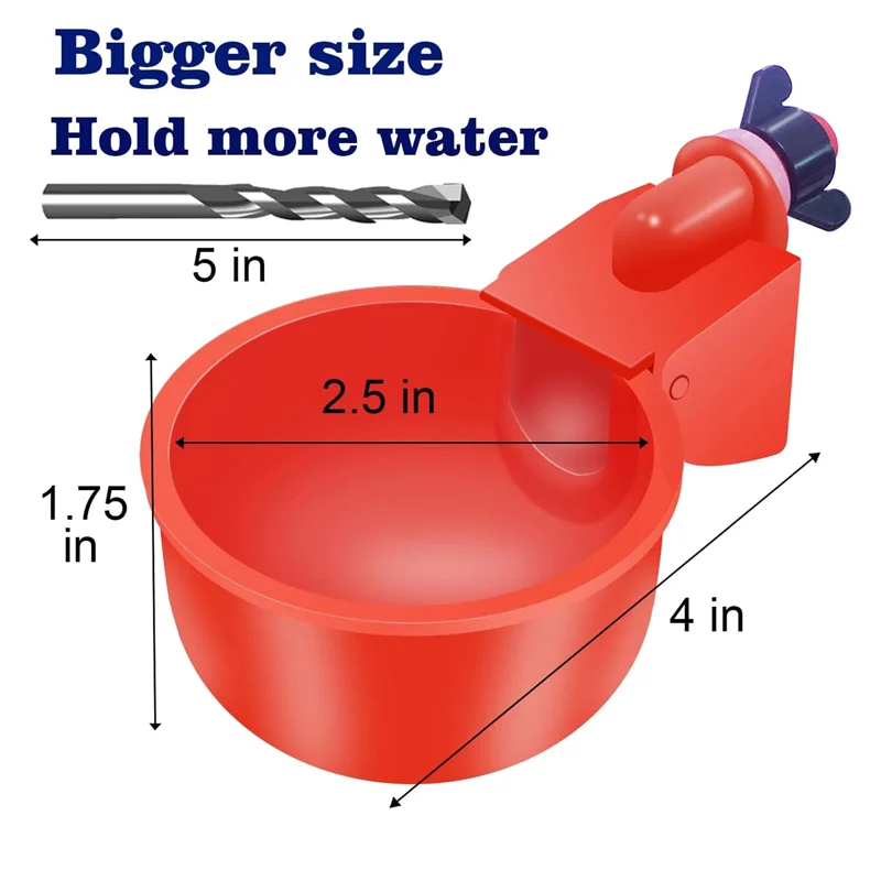 Hamster Water Feeder Small Animal Water Bottle Pet Drinking Bottle Rabbit Drinking Bottle Pet Food Feeder 16 Pack Automatic Chicken Waterer Cups Poultry Waterers Poultry Water Feeder Chicken Water Cups Drill Bit