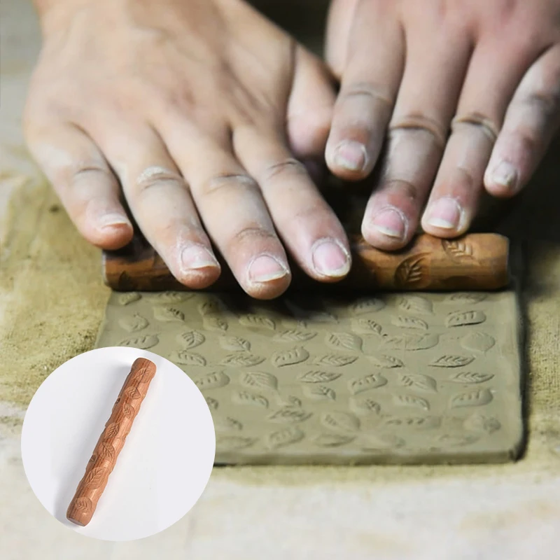 Pottery Texture Stick Embossed Tree Stone Flower Pattern Embossed Clay  Rolling Pin DIY Ceramic Pottery Creative Pattern Tool - AliExpress