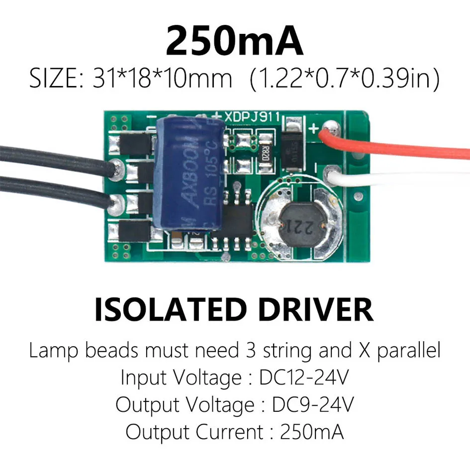 5 stücke Led-treiber 250mA 300mA 600mA 900mA 1200mA 2000mA Für LEDs Netzteil DC12-24V Beleuchtung Transformatoren LED Power Lichter – Detail 1
