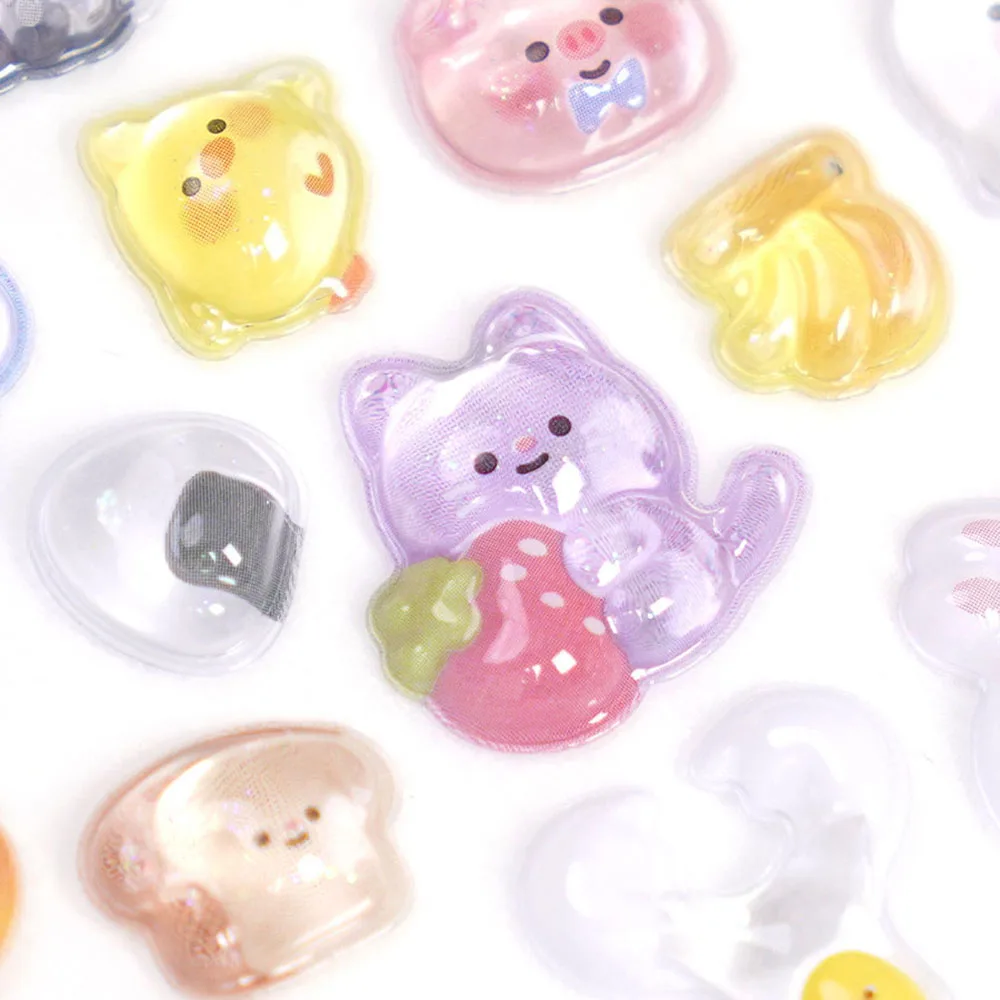 DIY 3D Relief Stickers Scrapbooking Creative Candy Ghost Rabbit Drop Diy Diary Stationery Sticker Decor Cute Aesthetic Stickers