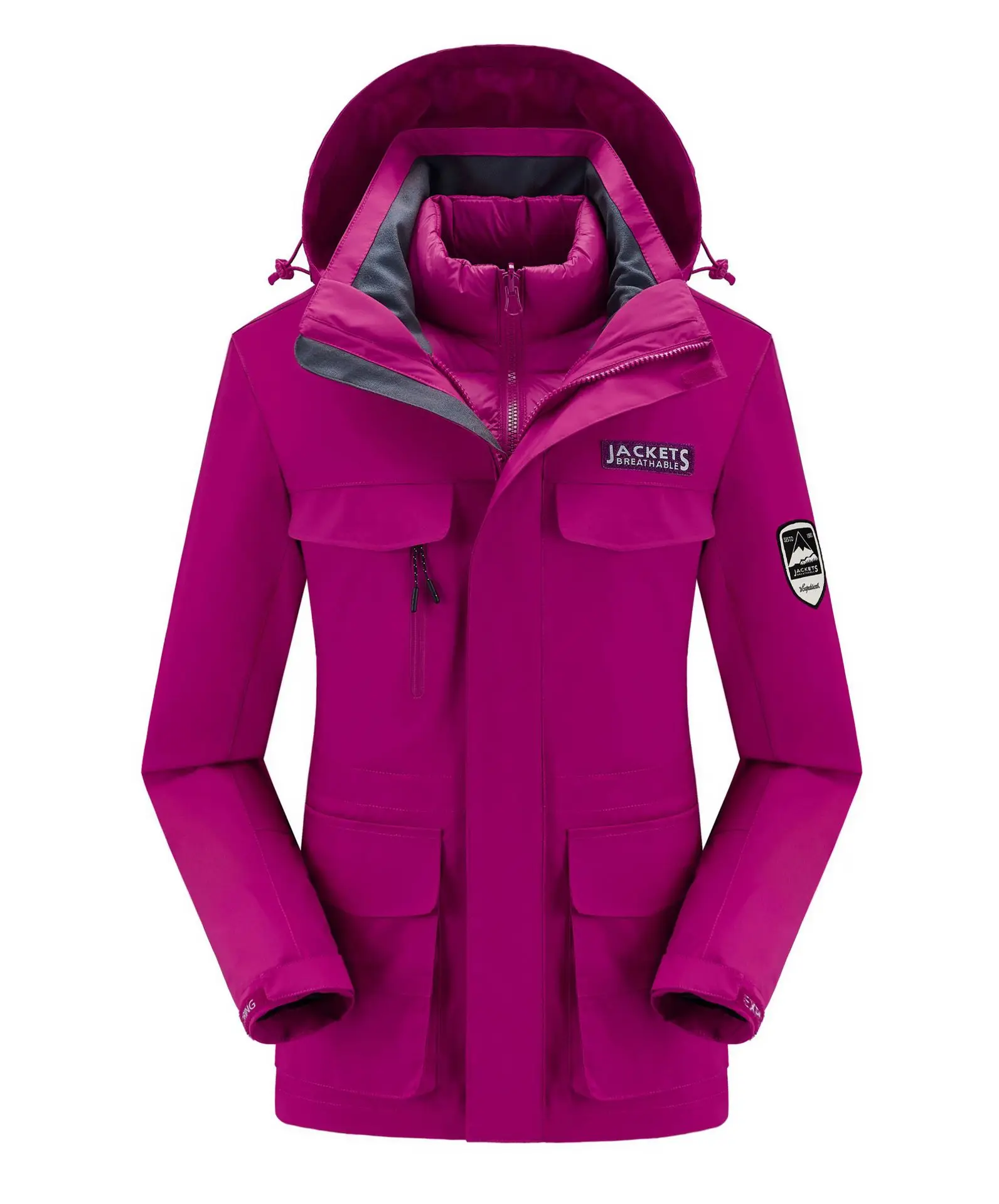 Women Men Windproof Waterproof Warm Thicken Down Jacket Ski Clothes two-piece S-5XL Size