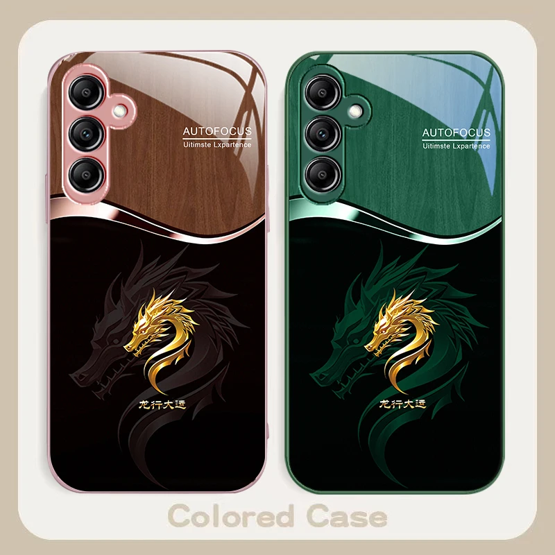 Gradient Golden Dragon Glass Phone Case