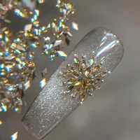 Brilliant Regular Mini Snowflake Rhombus Love Heart Zircon Colorful Crystal Flat Bottom DIY Nail Art Decoration Tool Accessories 2