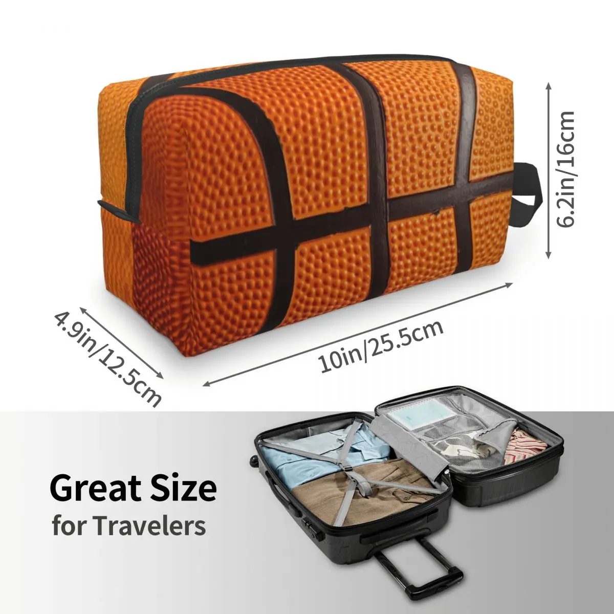 Custom Basketball Pattern Toiletry Bag Women Sport Cosmetic Makeup Organizer Ladies Beauty Storage Dopp Kit Box 4
