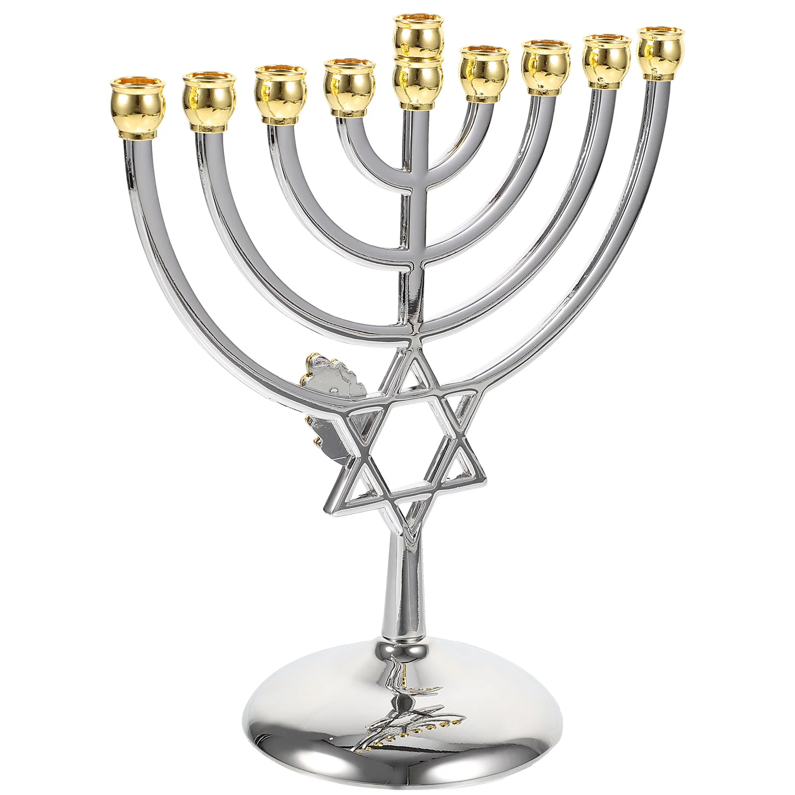 

Hanukkah Jewish New Year Holder Christmas Table Decorations Pentagon Candlestick Metal Decorative Ornament