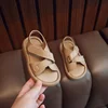 2024 Summer Kids Beach Shoes Children Soft Leather Sandals Simple Style Unisex Boys Girls Casual Sport Sandals Size 22-37 3