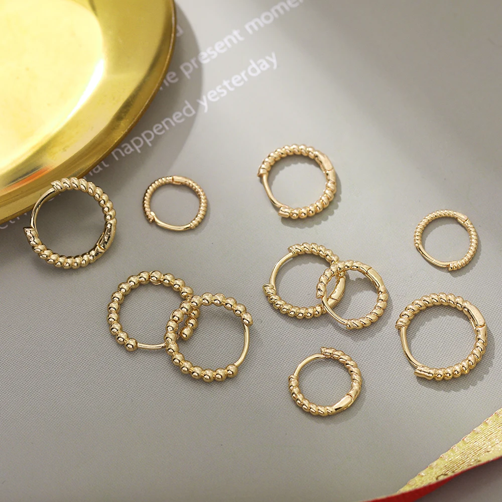 Hot Sale Gold Color Link Chain Earrings Hoops For Women Vintage Small Round Circle Huggie Earrings Fashion Jewelry Brincos