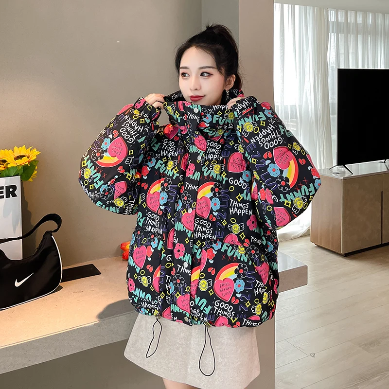 

New Fashion Casual Winter Parkas 2022 Women Jacket Hooded Parka Warm Female Cotton Padded Jacket Outwear Women Clothes
