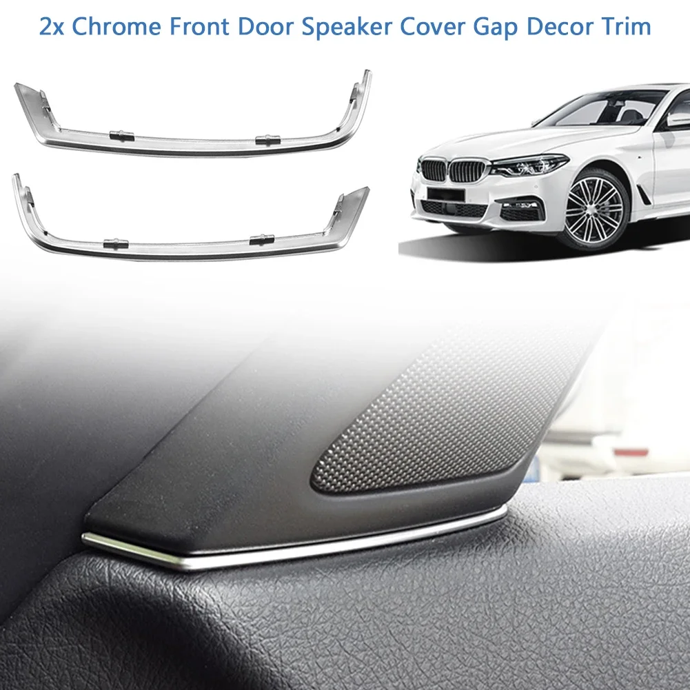 2pcs Car Front Door Speaker Cover Gap Decorative Trim for BMW 5 Series F10 2011-2017 Silver Car Tweeter Gap Plug Trim Accessory