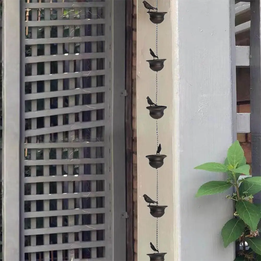 2.4/M Rain Chain Japanese Style Corridor with Drainage Chain Villa Bird Cup Rain Decorative Downspout for Gutters 빗물 X9P3