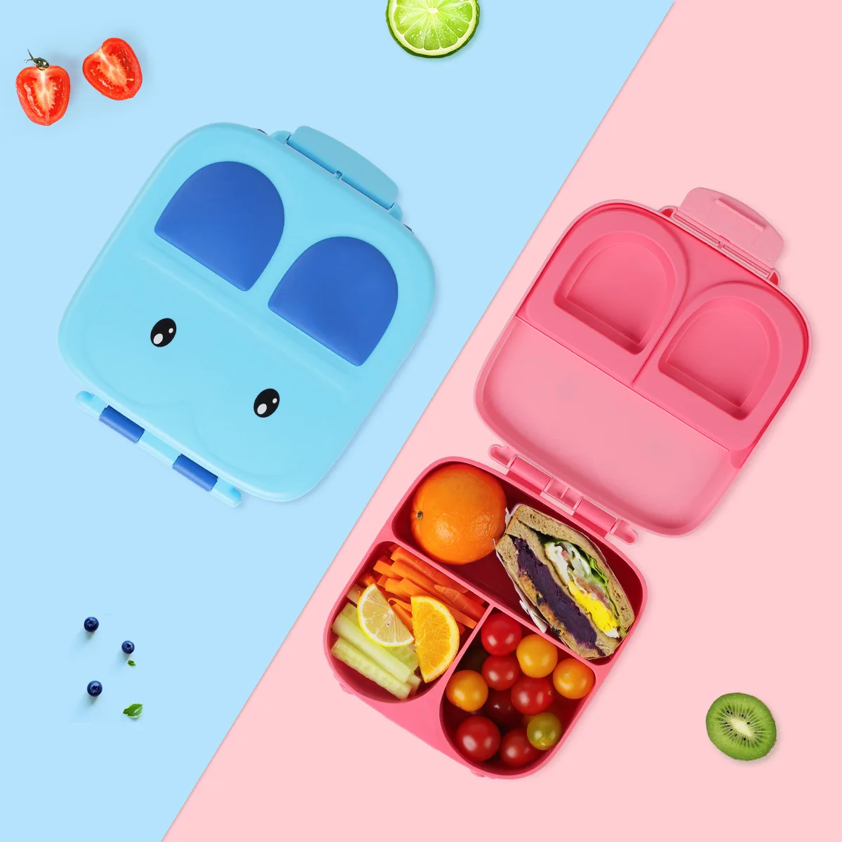 

1Pcs Bunny Bento LunchBox For Kids Children Student School With Removable Divider Rabbit Tableware BPA Free Leak-Proof Lunch Box