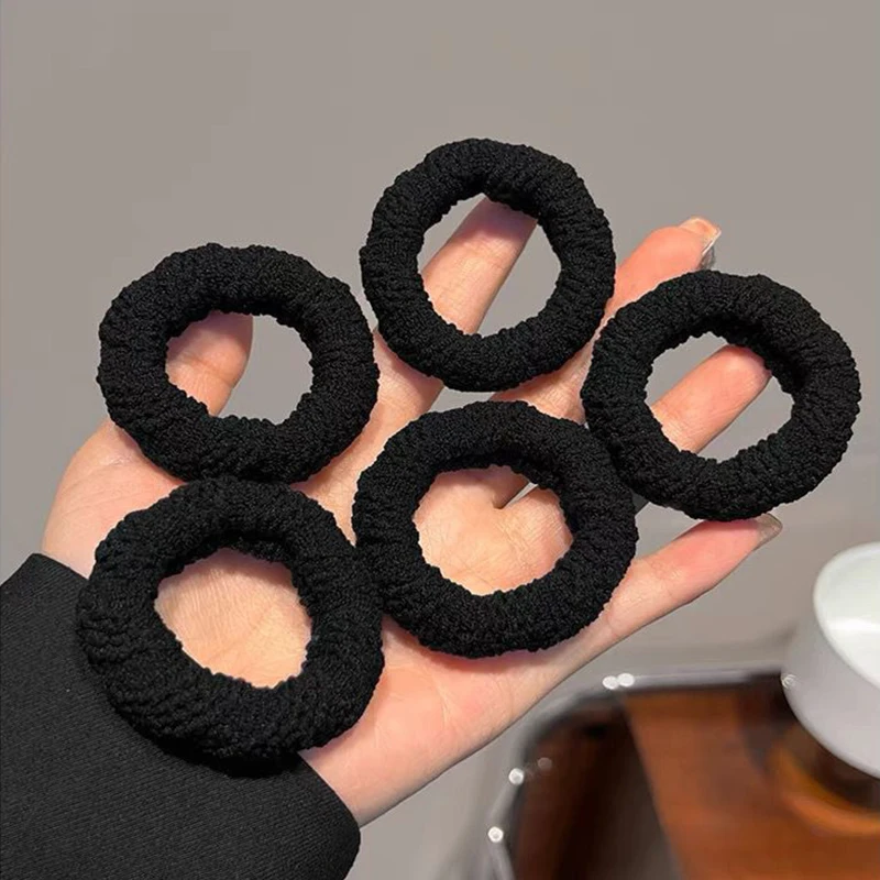 5 Teile/satz Verdickte Hohe Elastische Haar Gummibänder Casual Haar Krawatten Dicken Haar Seile Kopfschmuck Frauen Langlebig Haar Krawatten Accessies – Detail 5