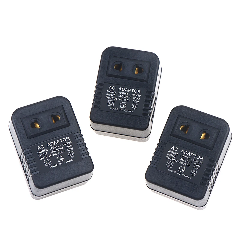 Universal Voltage Converter and Travel Adapter, 50W Power Transformer with EU/US Plug Compatibility