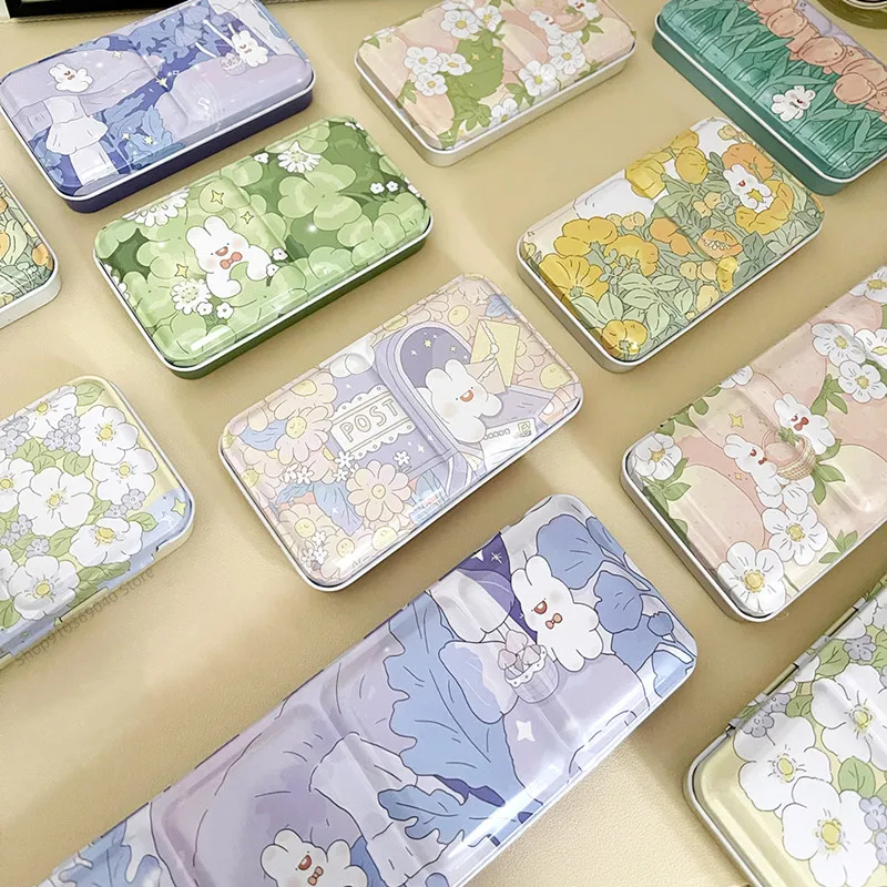 Paint Tray Color Palette Watercolor Palette New Empty Watercolor Palette Tin Box Paint Storage Paint Tray Cartoon Rabbit Pattern Aquarela Painting Art Supplies
