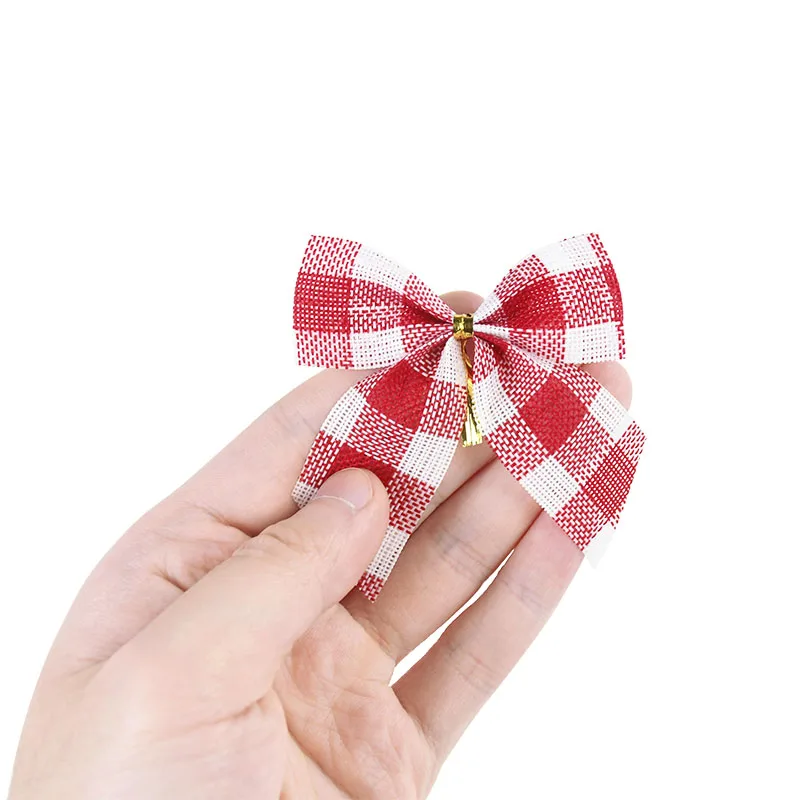 Description Picture 4 of item20/10Pcs Mini Christmas Bows Xmas Tree Hanging Ornament DIY Wreath Crafts Noel Christmas Decorations for Home 2024 New Year Gift