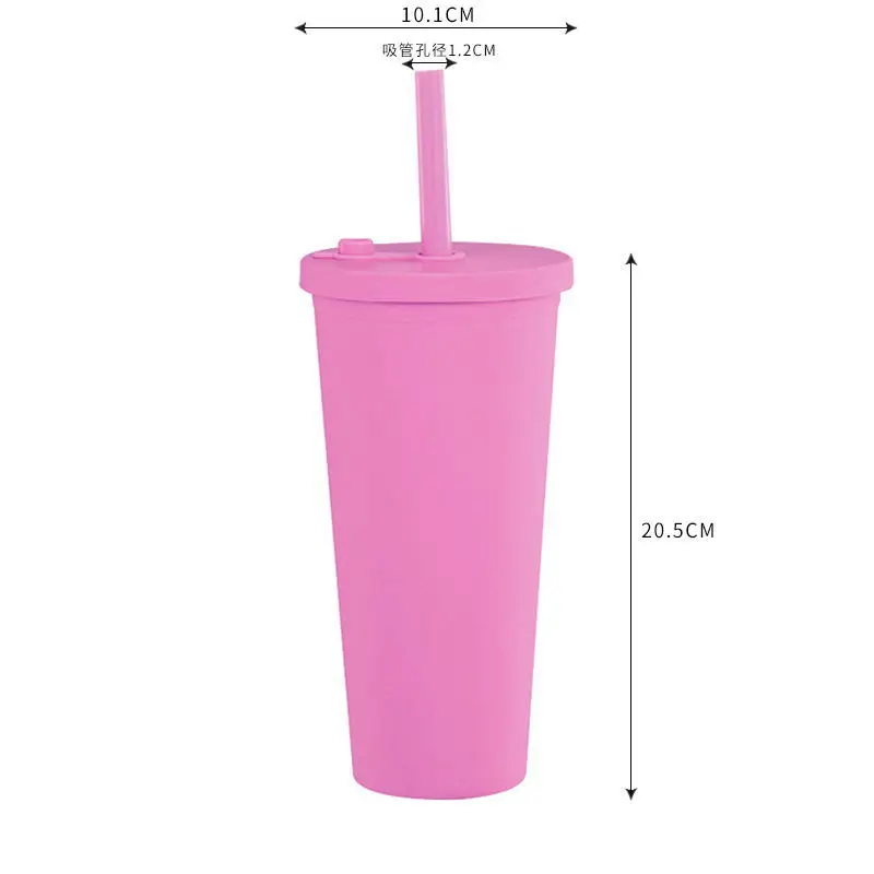 480ml 500ml 16oz double wall plastic bubble tea tumbler cup milk tea tumbler  cup boba tumbler cup with big straw - AliExpress