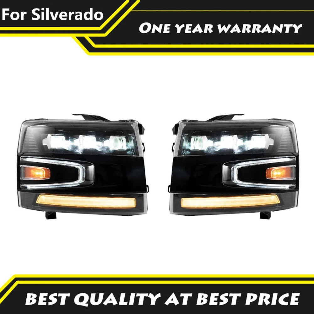 

Автомобильные светодиодные фары 1500HD 2500HD 3500HD 2500 3500-2007 анимация DRL Передняя лампа для Chevrolet Silverado передние фары