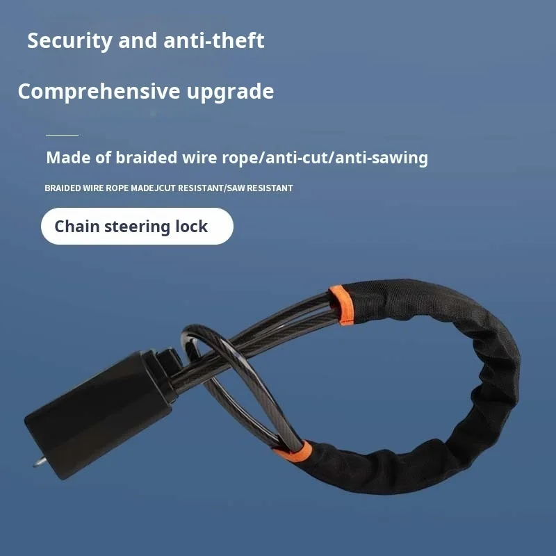 Universal car steering wheel lock anti-theft belt buckle lock rope car steel cable
