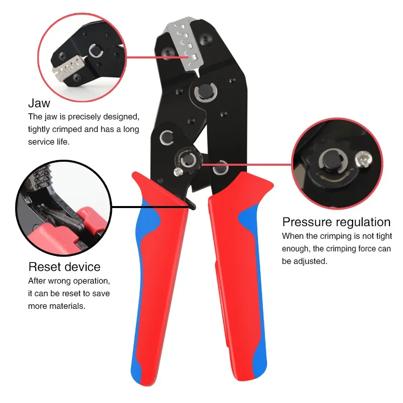 Multi Jaw Crimping Pliers Kit for Automotive Plug-in Crimping Pliers  Bare Terminals Insulated Terminals Tubular Terminals 6
