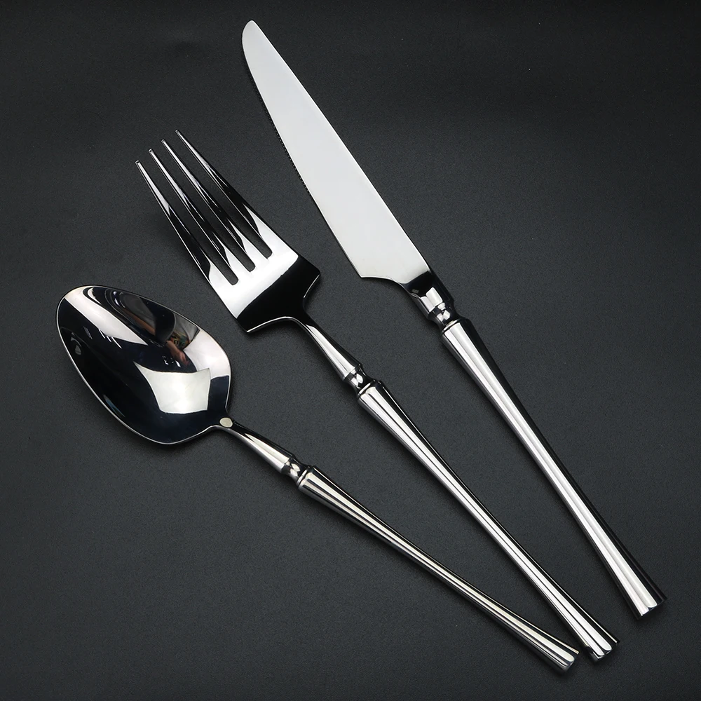Couteau à steak, fourchette et cuillère en acier inoxydable 304 de haute qualité, épaissis, pour la vaisselle domestique ou hôtelière