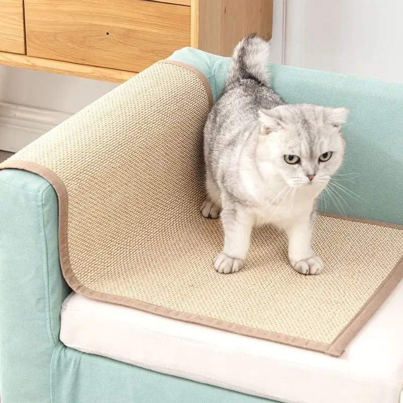Natural Bamboo Cat Scratching Mat Board For Sharpen Nails Pet Tree Toys Chair Sofa Furniture