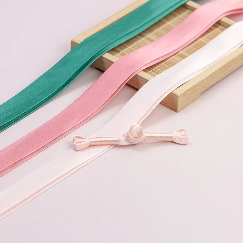 No Ironing Silk Chiffon Ribbon Hanfu Tang Suit Four Fold Press Edge Band for Women's Qipao Clothing Accessories Roll Hem Strip