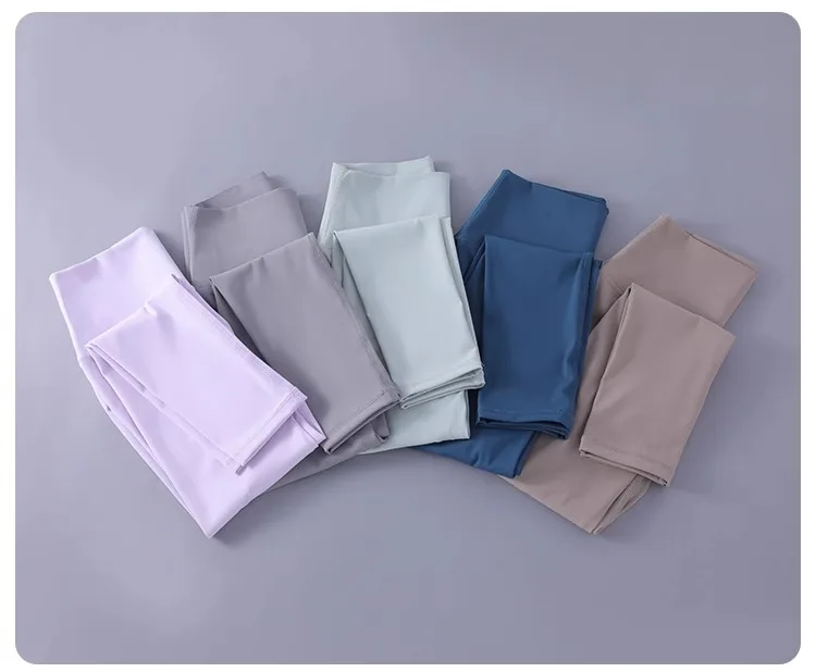 Nackte, eng anliegende Fitnesshose, Damen-Stretch-Sporthose, Leggings, Laufen, Übergröße, Frühlings- und Sommer-Yogahose – Detail 2
