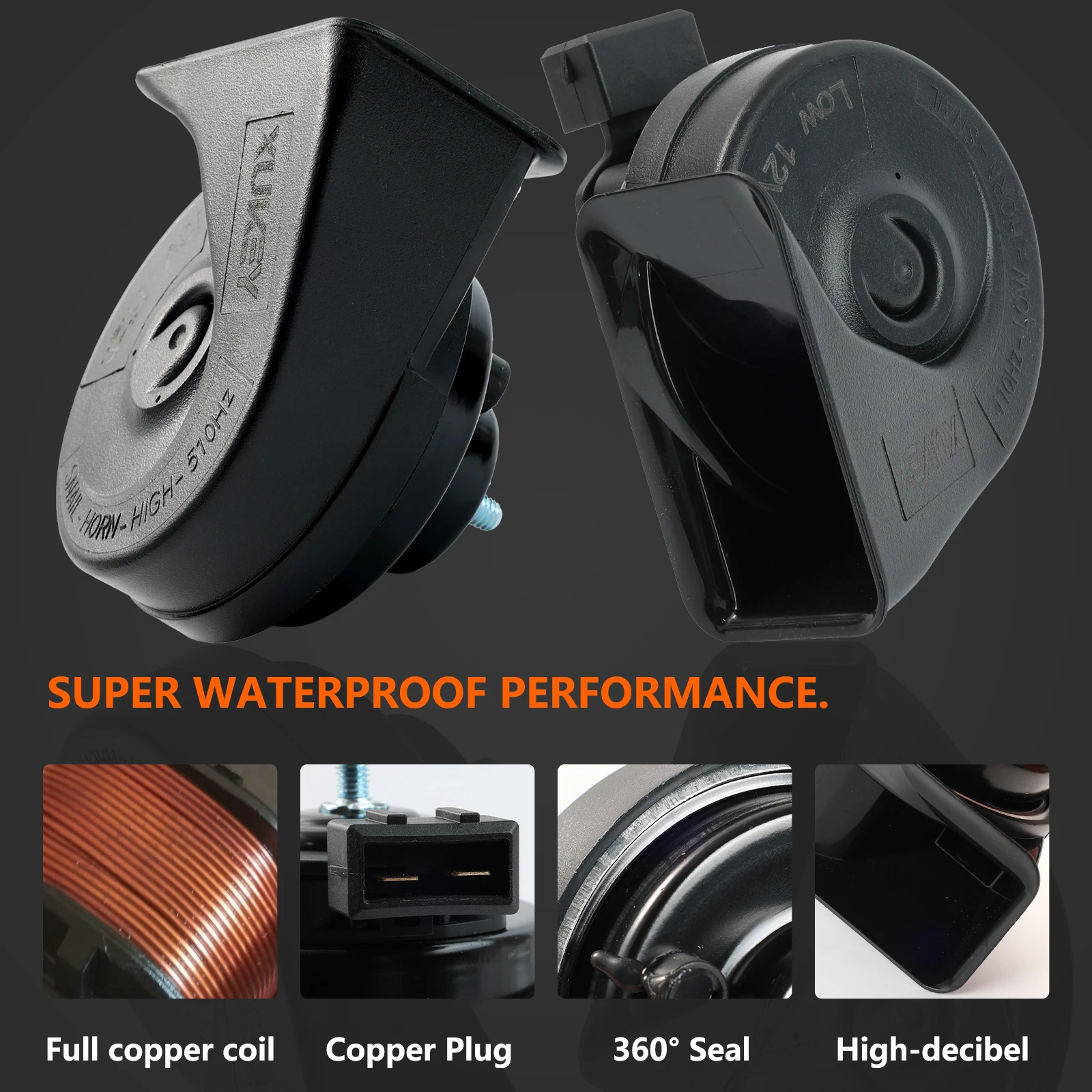 Dual Snail Horn 12V 110-125DB Waterproof High Low for Skoda Octavia Fabia Superb Audi A4 B5 100 80 A8 D2 A3 8L VW Sharan Passat