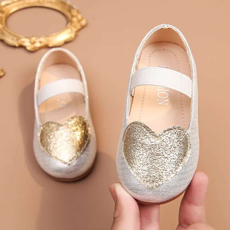 Children Princess Shoes Spring Autumn Sequins Girls Ballet Leather Shoes Classic Fashion Kids Causal Wedding Party Flat Loafers
