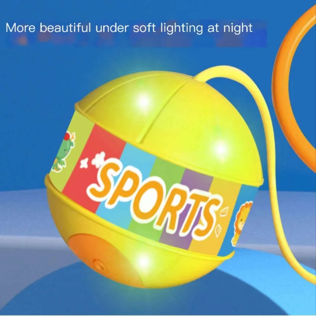 Children's Night Glow Sparkling Jump Kick Throw Ball Set Kick Throw Circle Foot Up Hula Circle Single Foot Ball gymnastics ball
