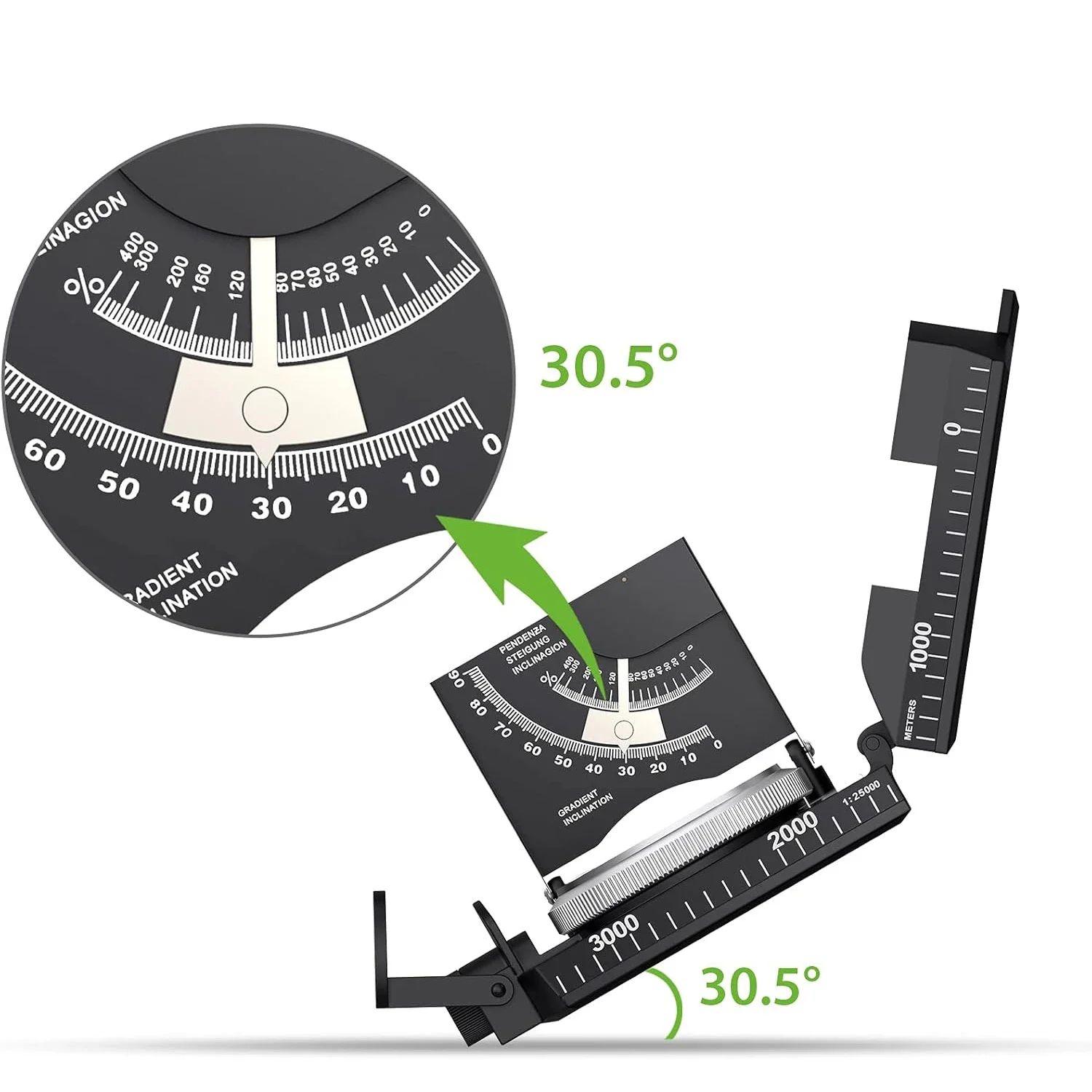 Enhanced Military-Grade Multifunctional Navigation Compass - Waterproof and Durable Design with Inclinometer Capability