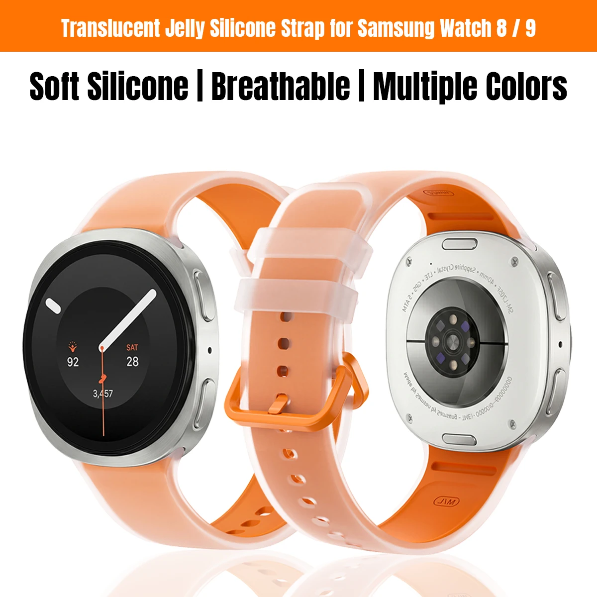 Premium Sport Silicone Band for Smartwatch - No Gaps Design