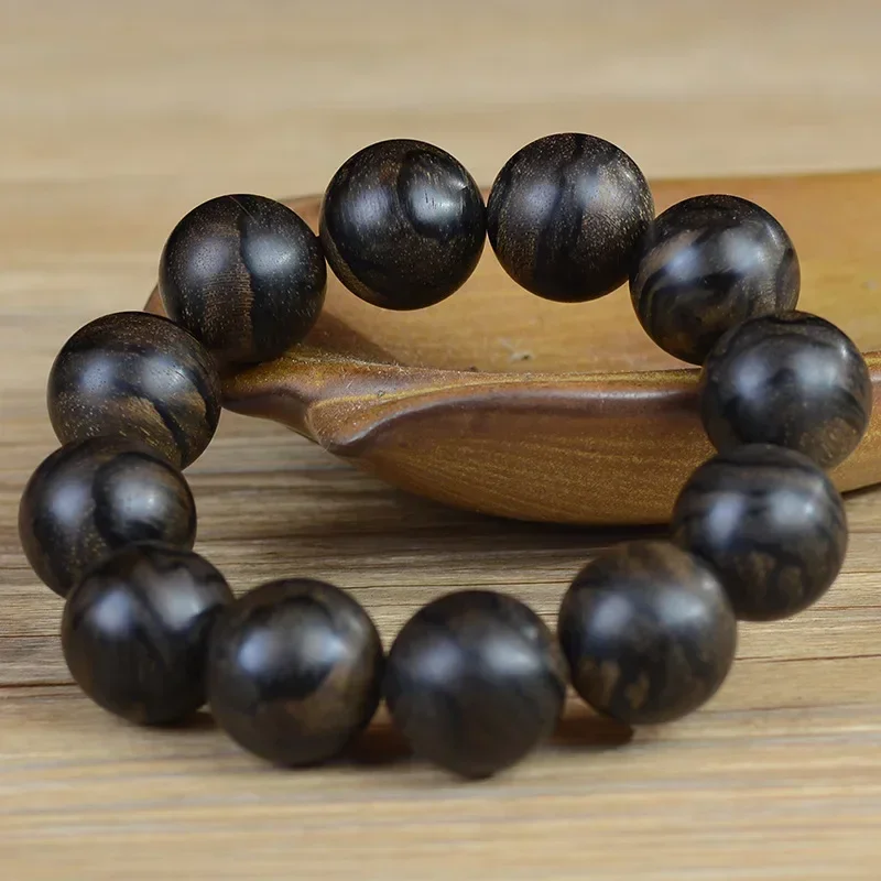 

Aloes qi Nan sink water grade tiger stripes high oil old material 20mm Buddhist beads hand string men's bracelet wholesale