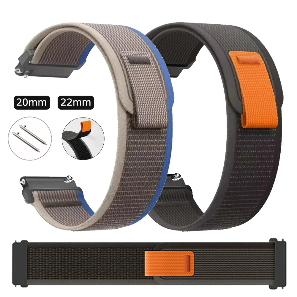 Versatile Nylon Velcro Watch Strap Bracelet - 20mm/22mm