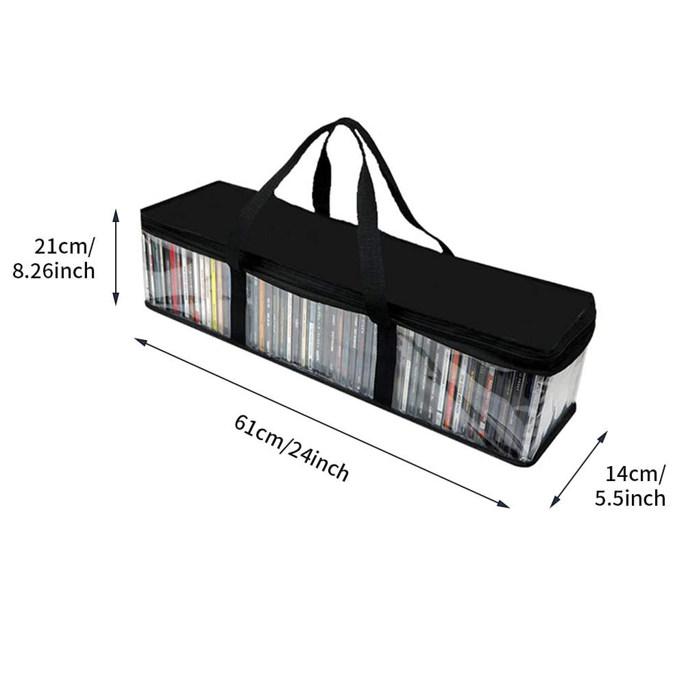 2pcs For Movies Media Case Video Games With Handles Zipper Home CD Storage Bag Organizer Dish Holder Protective Cover