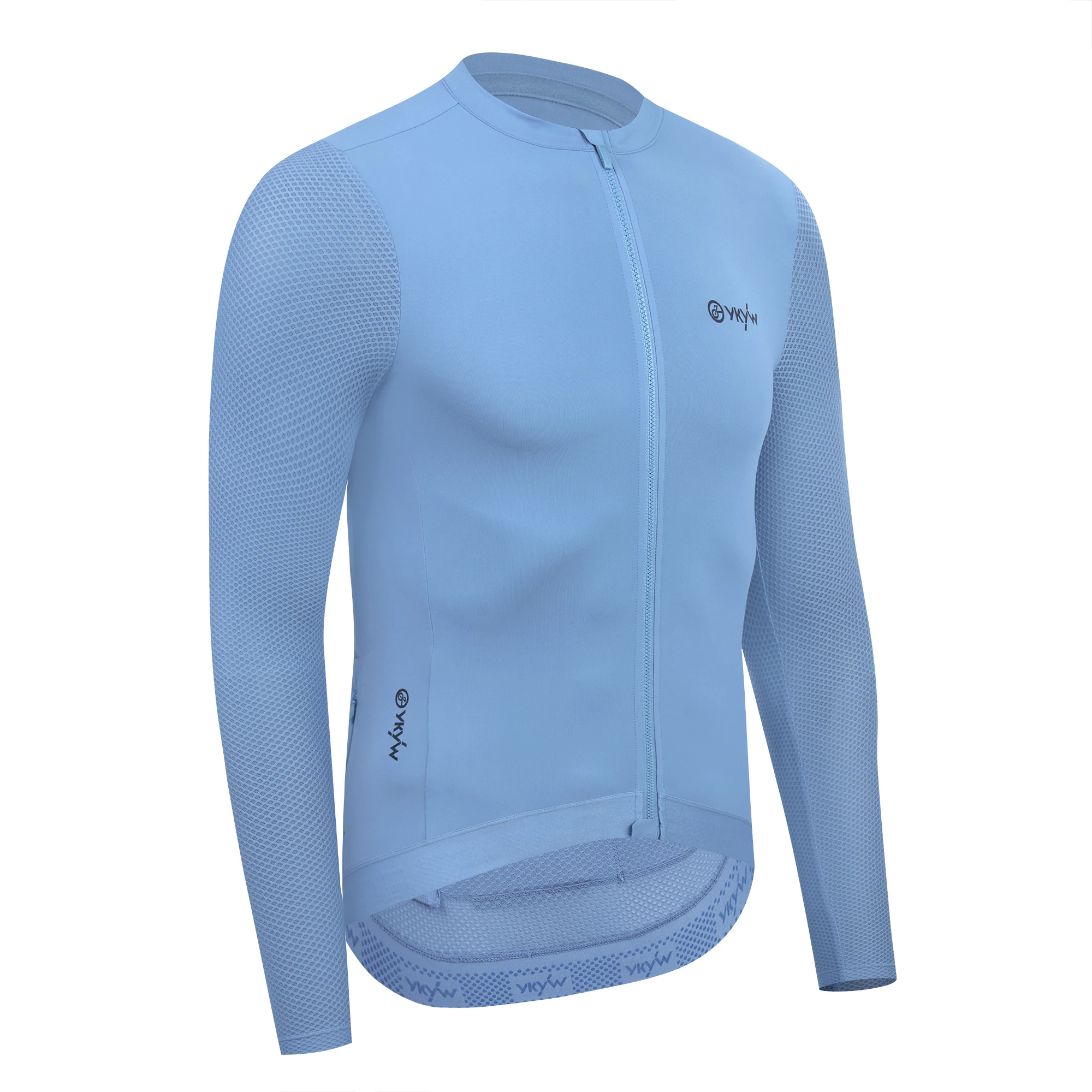 YKYWBIKE Radtrikot Langarm Atmungsaktiv Anti-Schweiß Herren Fahrradtrikot Rennrad Shirts Sommer Fahrradbekleidung – Detail 3