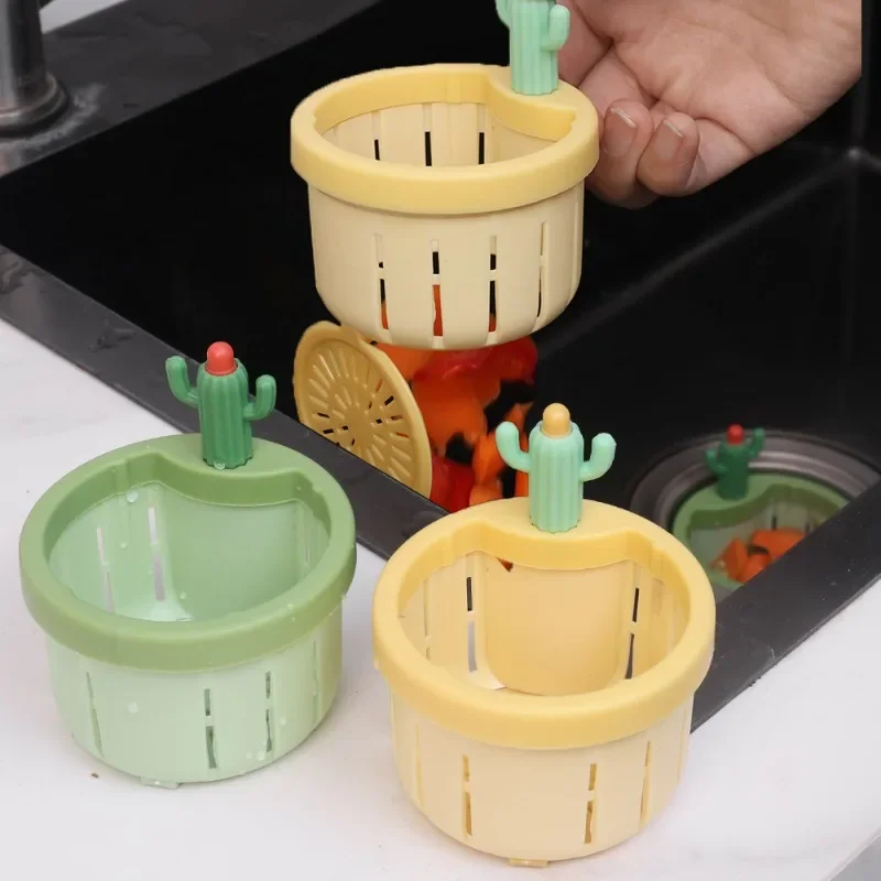 4/1PCS Cactus Sink Filter Screen Anti Clogging Sink Strainers Vegetable Washing Basin Sewer Filter Basket Kitchen Drain Stopper