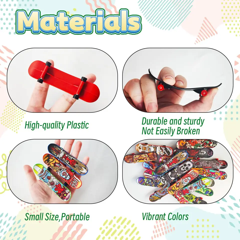 Speelgoedset met 10-60 skateboards en fingerboards, mini-skateboards en fingersurfboards voor kinderen, ideaal als cadeautje voor in de klas._voghion.com