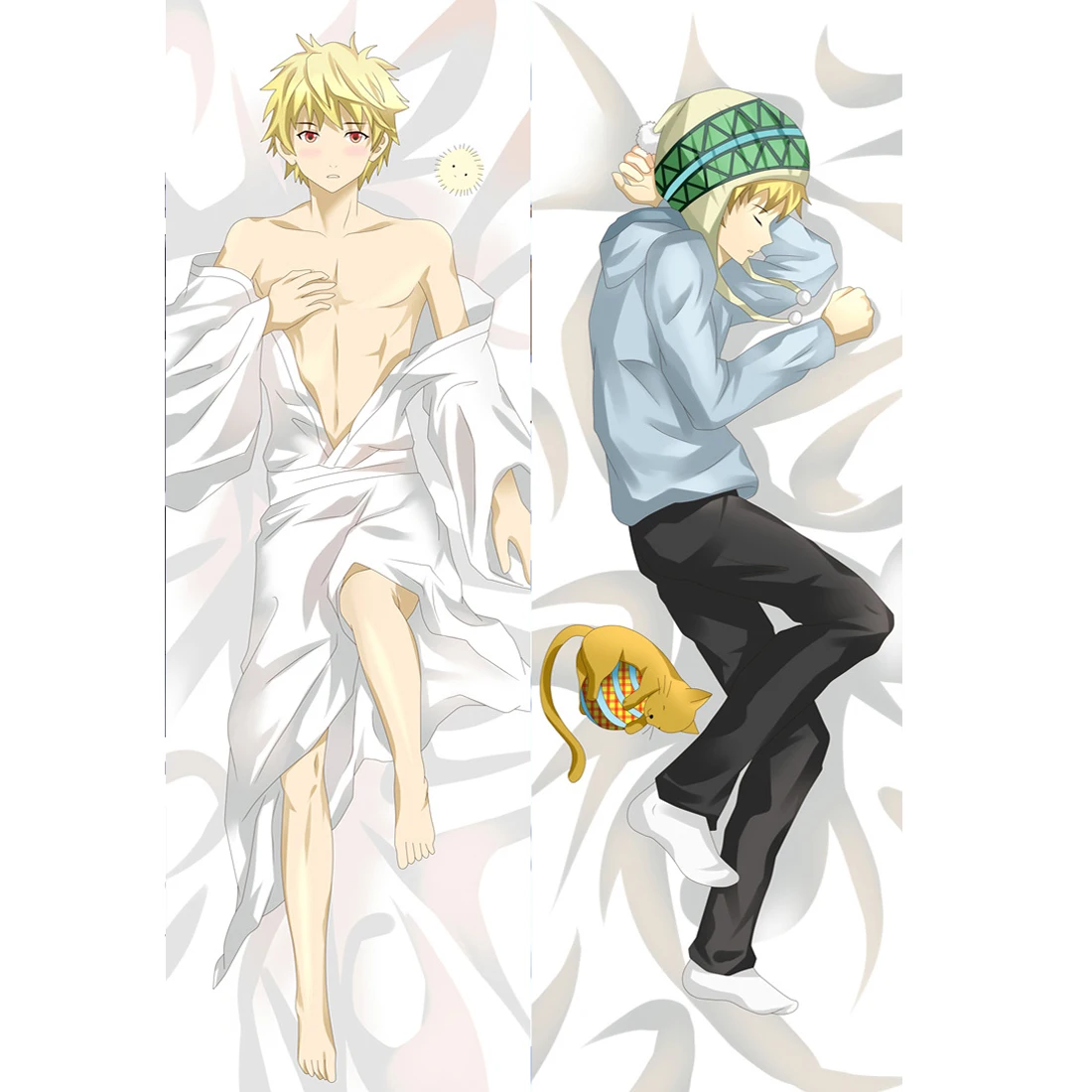 Japanese Anime Noragami Yukine Male Otaku Hugging Body Pillow Cover