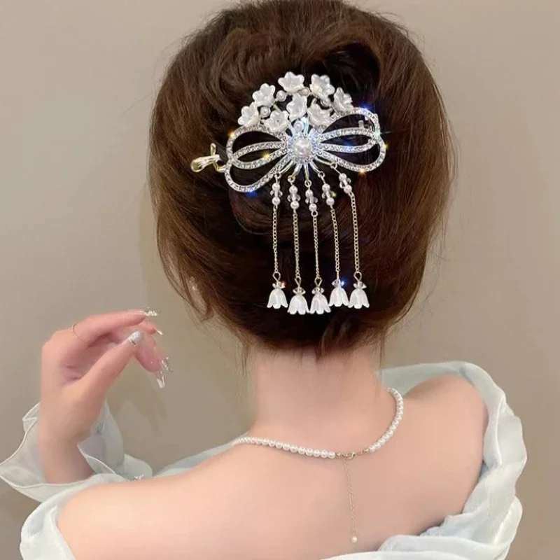 New Elegant Bellflower Frog Buckle Hairpin Metal Ponytail Hair Clips  Styling Sweet Hair Claw Fashion Headwear ACCESSORI FOR GIRL - AliExpress