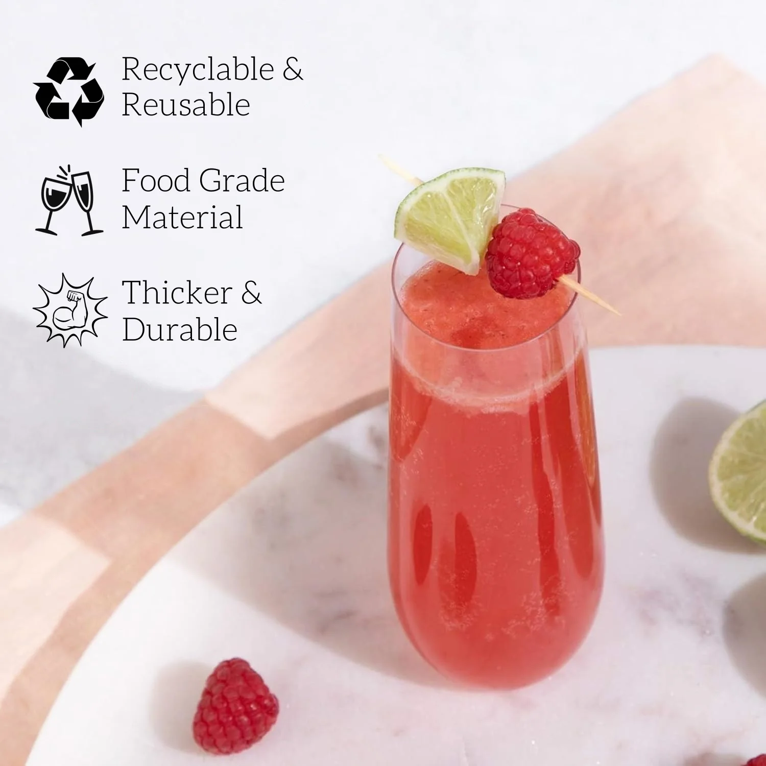 Plastic Stemless Champagne Flutes 4