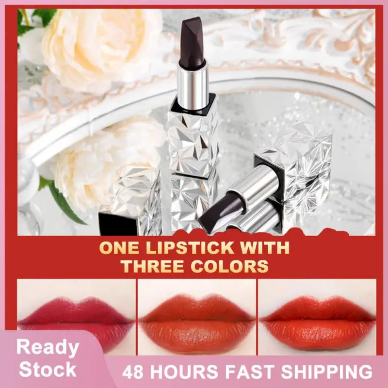 Rossetto Ci Sono 3 Colori In Cosmetici Totali Piccola E Squisita Tazza Antiaderente Rossetto A Penna Rossetto Tricolore