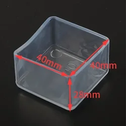 Silicone Anti - Slip Chair Leg Covers - Transparent Floor Protectors - 12Pcs (Square 40x40mm)