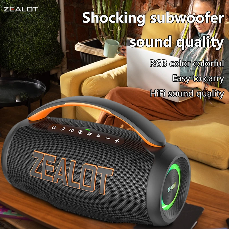 ZEALOT P12 60W Wireless Speakers, Outdoor Portable Subwoofer
