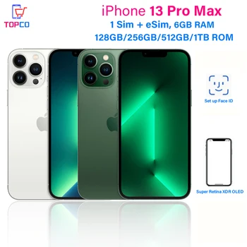 هاتف iPhone 13 Pro Max 128GB/256GB/512GB/1TB ROM أصلي OLED A15 IOS Face ID NFC 98% هاتف Apple الأصلي غير مقفول 5G 1