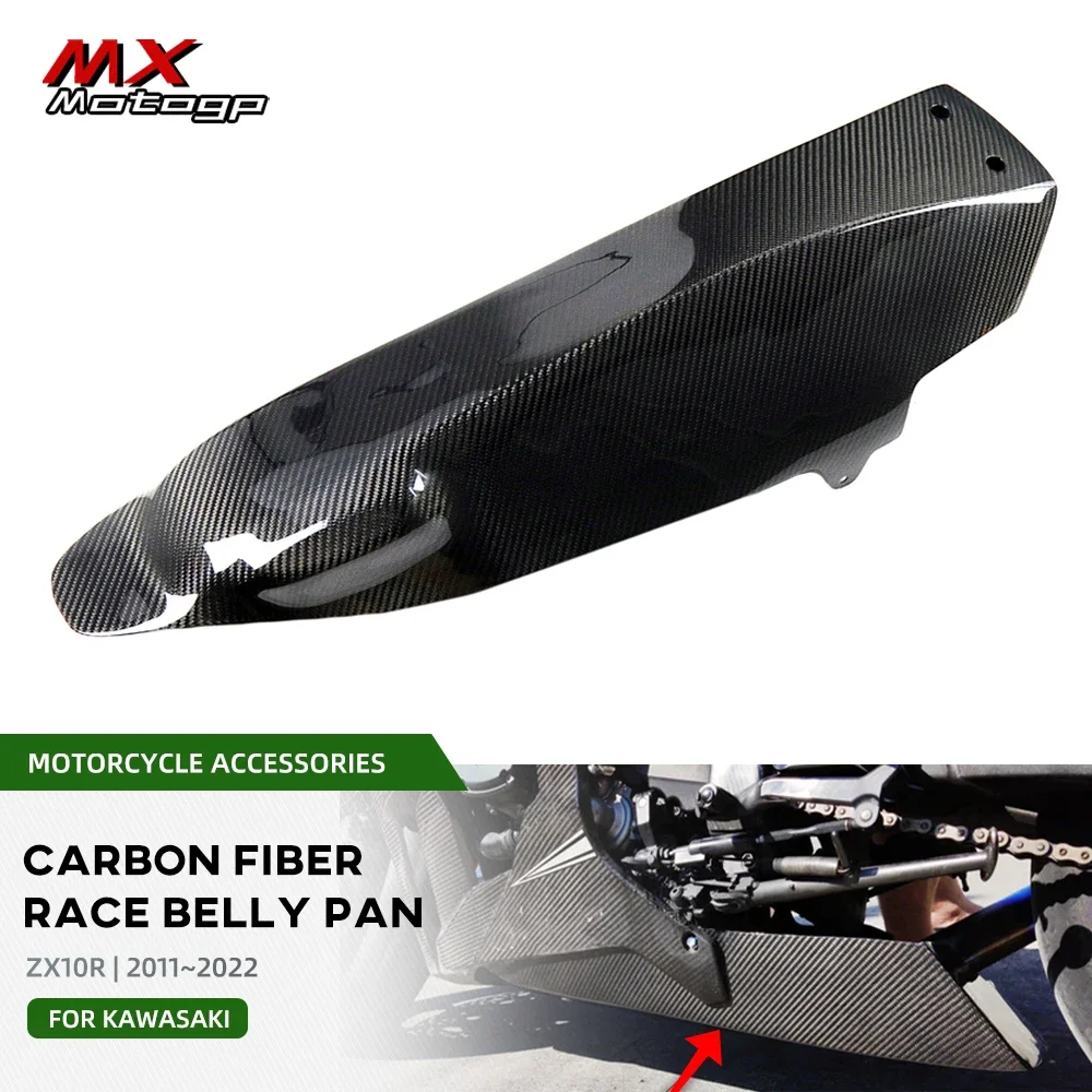 

For KAWASAKI ZX10R ZX 10R 2011-2022 New Motorcycle Carbon Fiber Race Belly Pan Engine Spoiler Lower Panel Fairing Cowl Cover