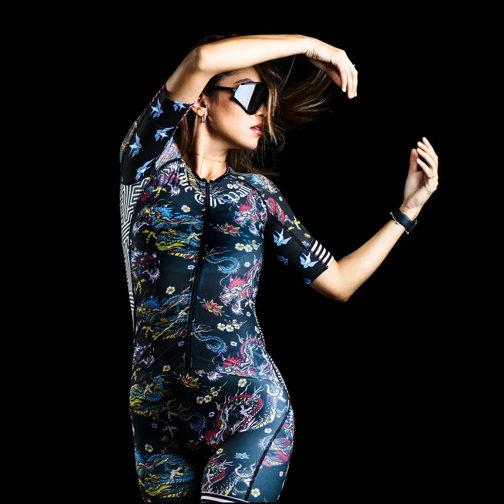 

RACE SUIT WOMENS love the pain woman triathlon ciclismo jersey cycling skinsuit summer Short sleeve bike suit clothes jumpsuit