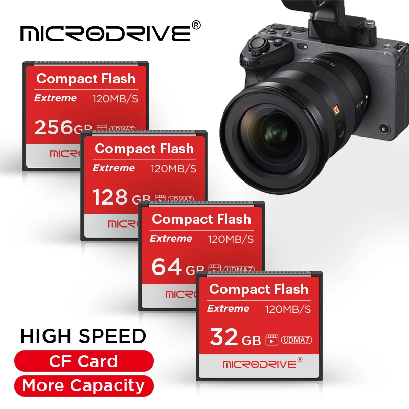 High-Speed Compact Flash Card - Real Memory Options: 256GB, 128GB, 64GB, 32GB - Premium Quality