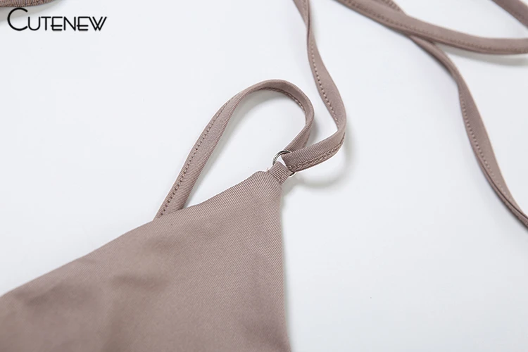 Sexy Swim Bodysuits Women Beach Style Unique Cut Out Bandage V-neck Slim Backless Playsuit Female Holiday Attractive Top